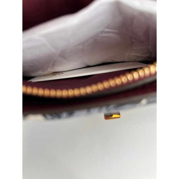 Tory Burch Kira Chevron Chain Wallet Floral Print Leather Crossbody Bag Small - Picture 15 of 16